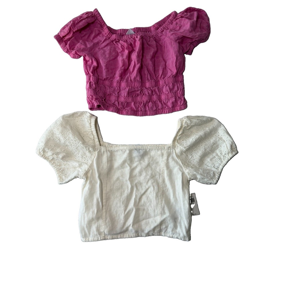 Girls Old Navy Size 10-12 Puff Sleeve Tops Lot – 2 Pieces